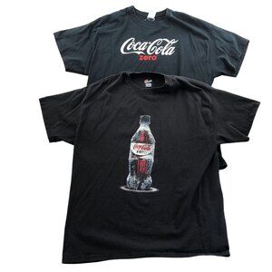 2 Coca-Cola Zero Men's T-Shirt XL Lot Of Two Black Short Sleeve